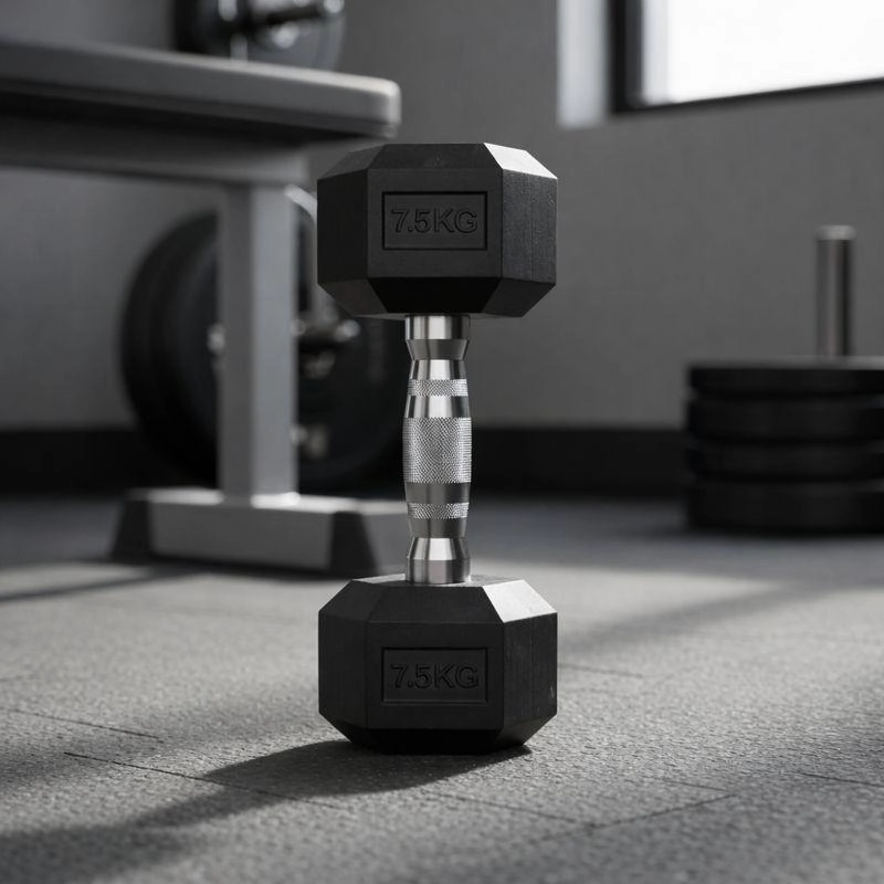 PAR DE MANCUERNA PROFESIONAL HEXAGONAL 7.5 KG  USO FITNESS - 6