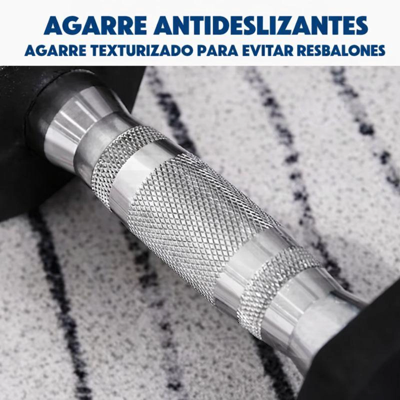 MANCUERNA PROFESIONAL HEXAGONAL 7,5KG FITNESS  ALTA DENSIDAD - 5