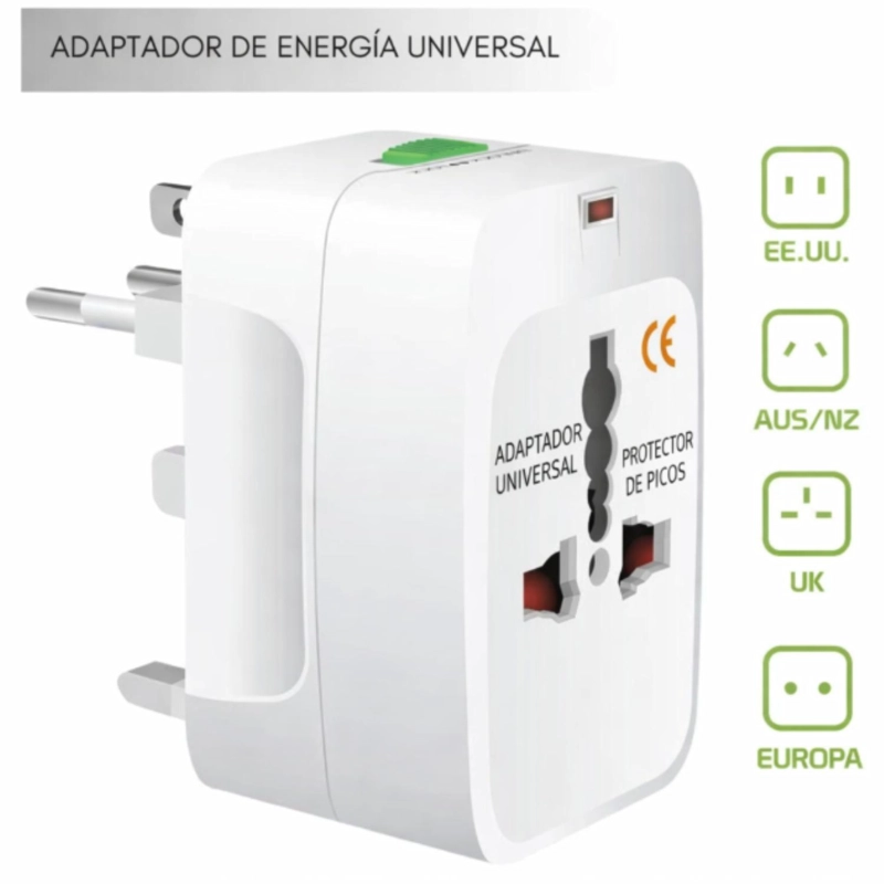 ADAPTADOR ENCHUFE UNIVERSAL INTERNACIONAL PARA VIAJES - 5
