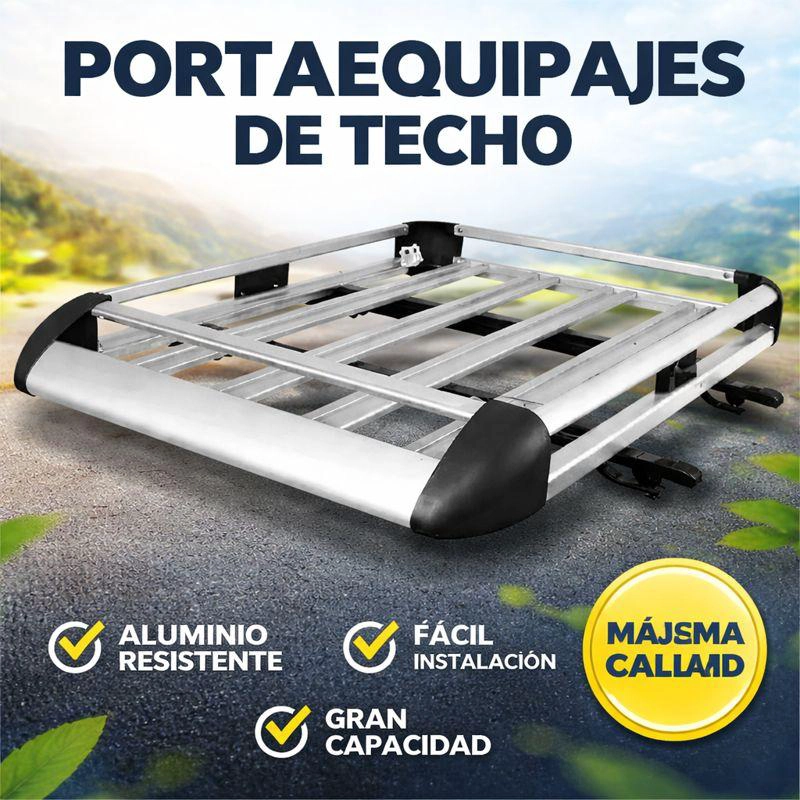 PARRILLA PORTA EQUIPAJE AUTO 140X90 BARRAS METALICAS - GRIS - 5