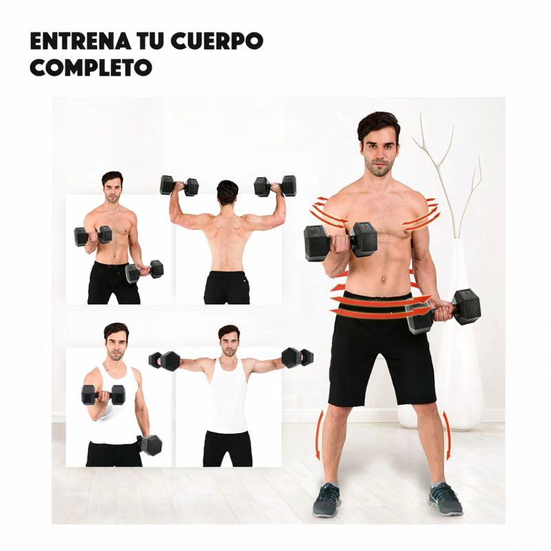 MANCUERNAS 5KG X2 HEXAGONALES PVC 10KG TOTAL - 5