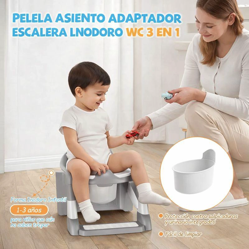 PELELA INFANTIL 3 EN 1 CON ASIENTO ADAPTADOR Y ESCALERA - 8