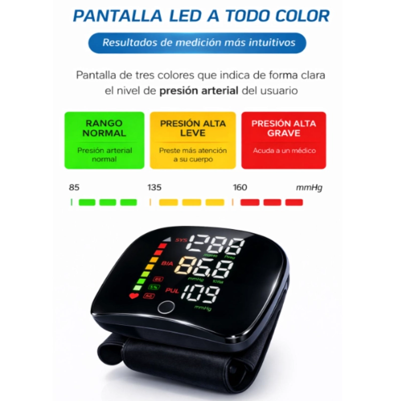 TENSIOMETRO DIGITAL MUÑECA USB RECARGABLE CON VOZ - 3