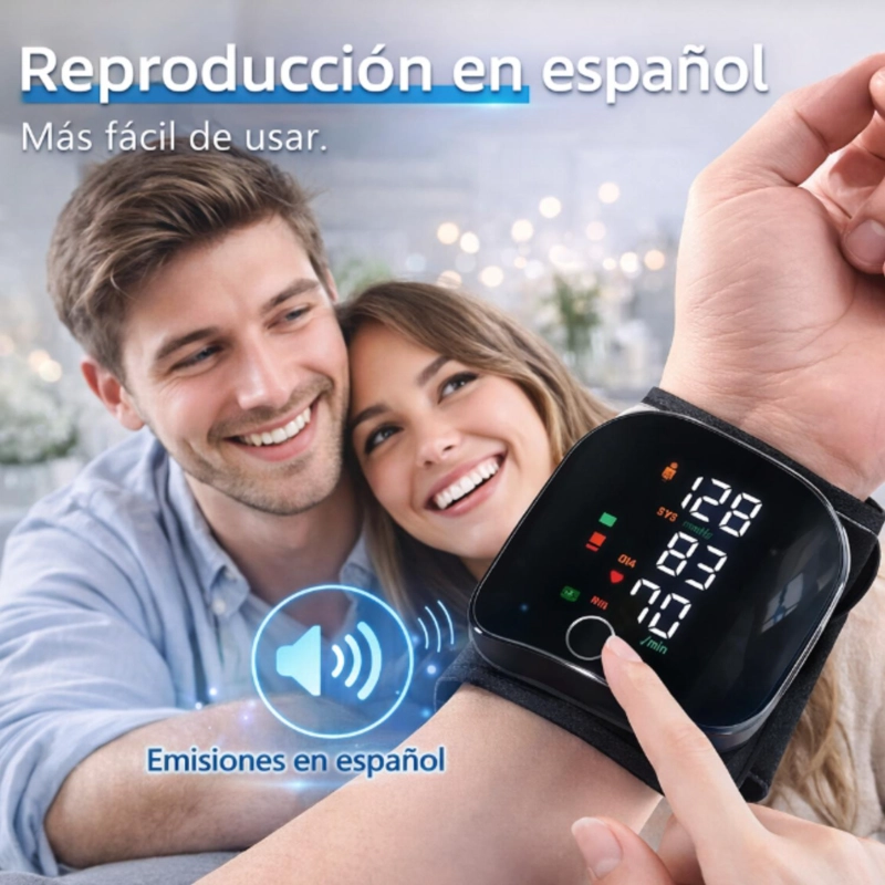 TENSIOMETRO DIGITAL MUÑECA USB RECARGABLE CON VOZ - 6