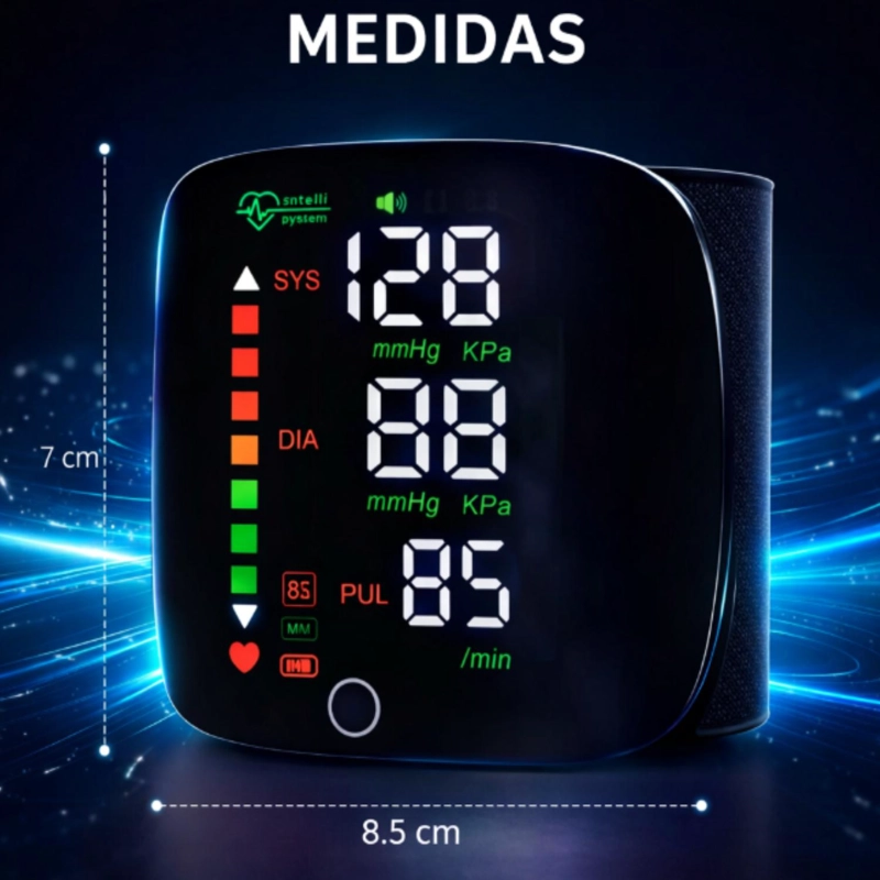 TENSIOMETRO DIGITAL MUÑECA USB RECARGABLE CON VOZ - 8