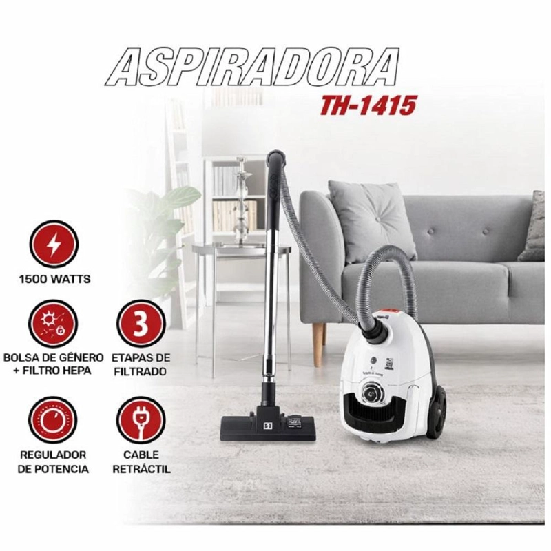 ASPIRADORA TH-1415 POTENTE Y COMPACTA PARA HOGAR - 8