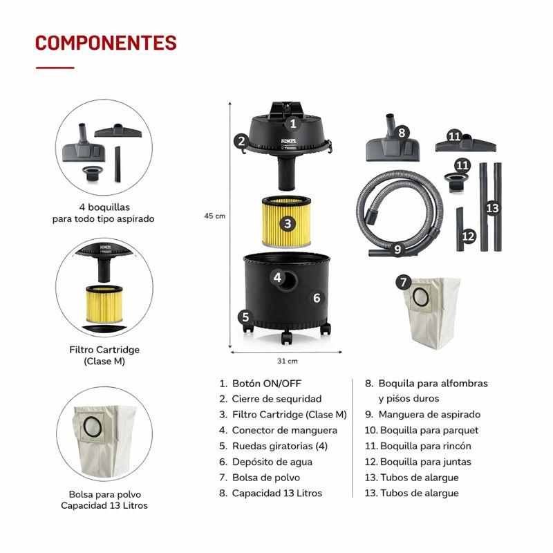 ASPIRADORA JUNIOR 1516 COMPACTA POTENTE USO HOGAR - 7