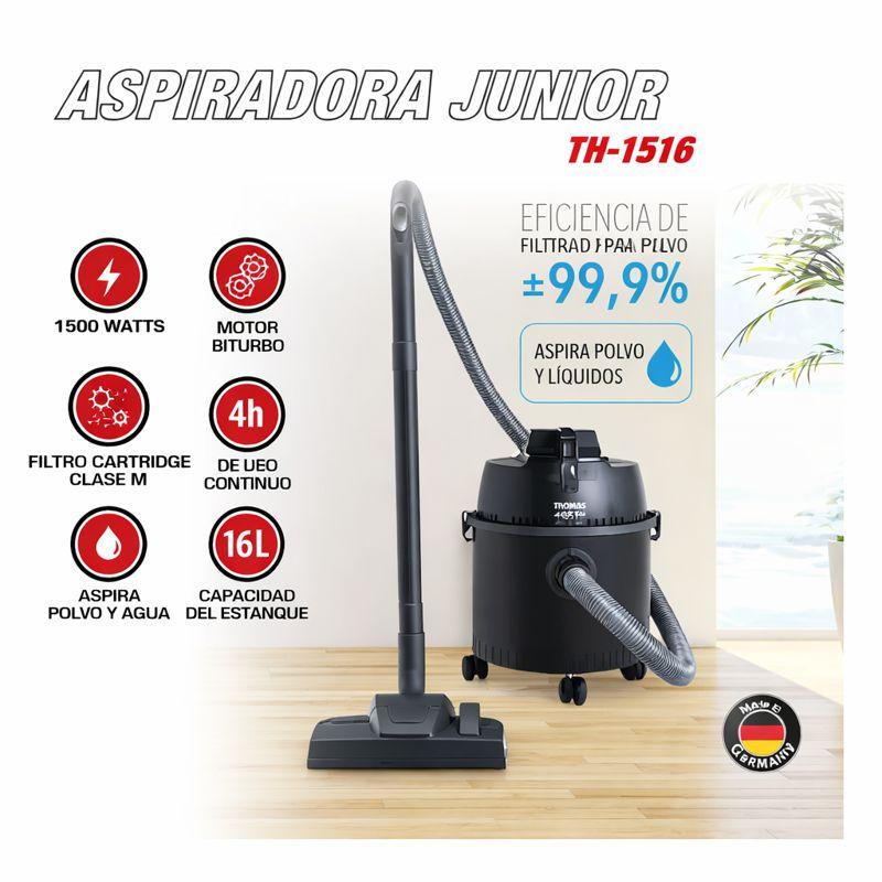 ASPIRADORA JUNIOR 1516 COMPACTA POTENTE USO HOGAR - 8
