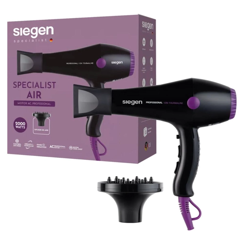 SECADOR DE CABELLO PROFESIONAL SIEGEN SG-3049 CON DIFUSOR - 3