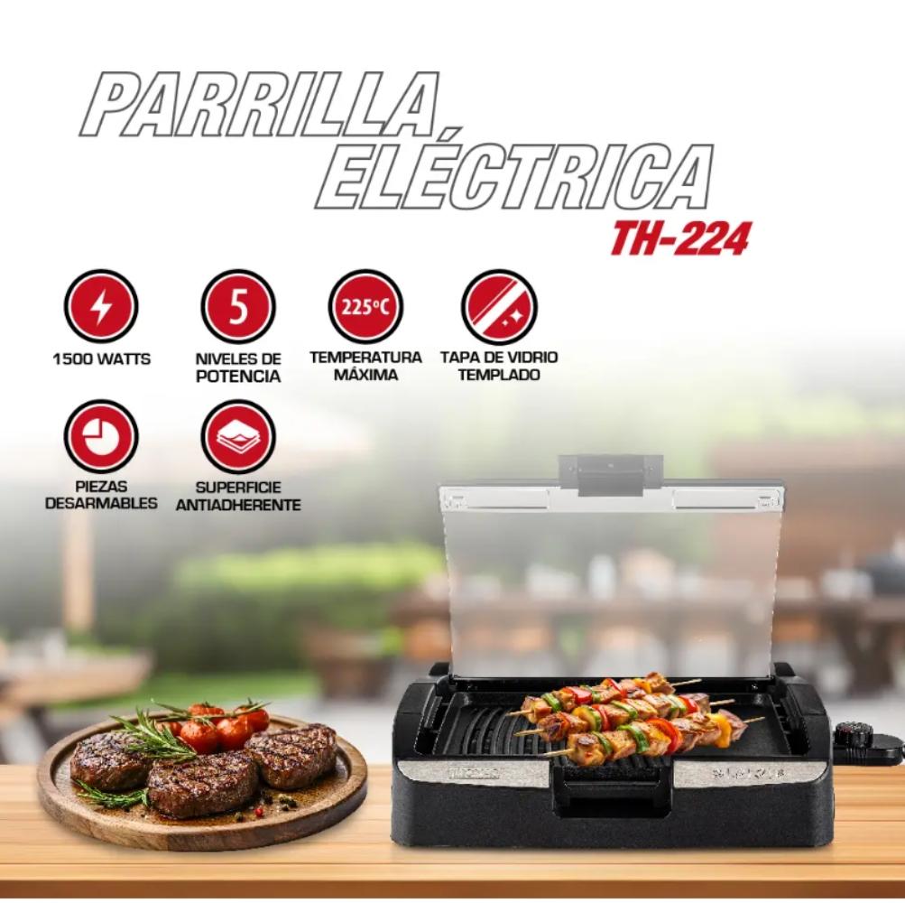 PARRILLA ELE CTRICA THOMAS TH-224 GRILL Y PLANCHA COCINA - 5