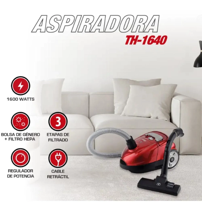 ASPIRADORA BOLSA THOMAS TH-1640 POTENTE 1600W ARRASTRE - 6