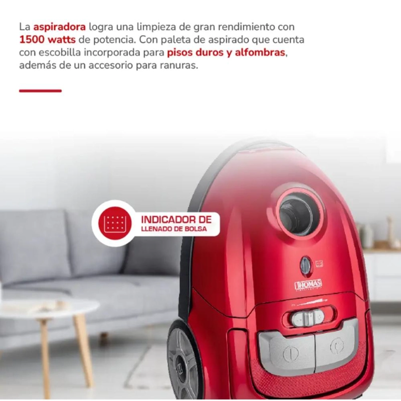 ASPIRADORA BOLSA THOMAS TH-1640 POTENTE 1600W ARRASTRE - 7