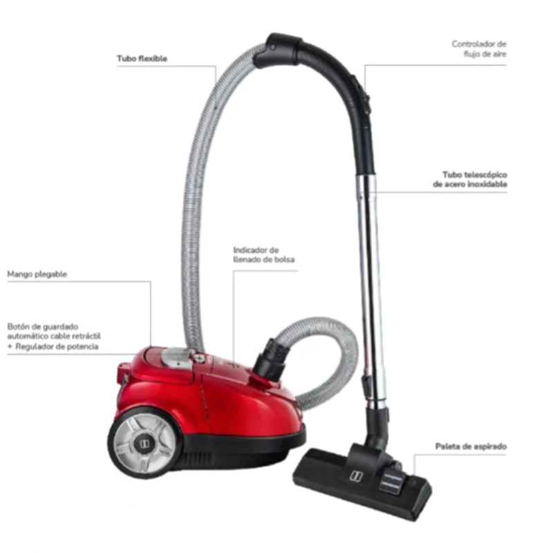 ASPIRADORA BOLSA THOMAS TH-1640 POTENTE 1600W ARRASTRE - 9