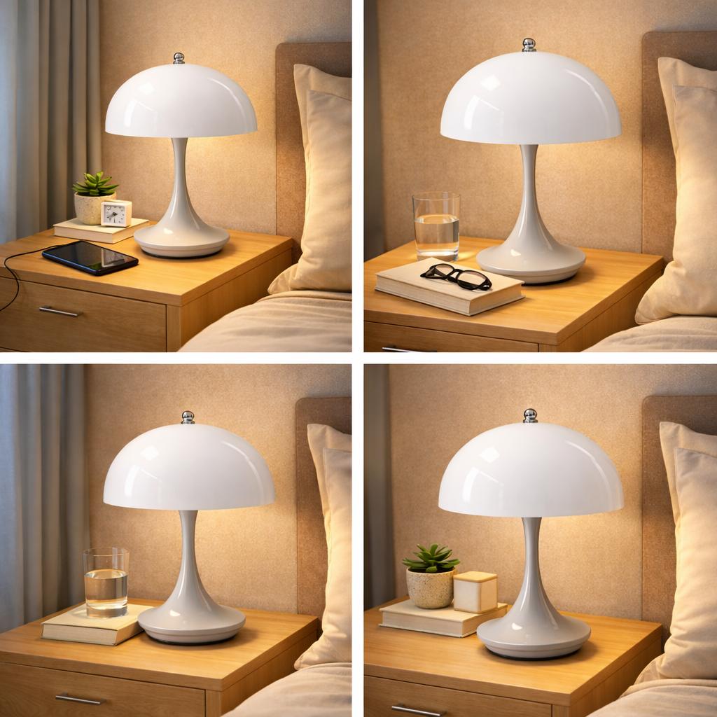 LAMPARA LED VELADOR RECARGABLE CALIDA Y FRIA - GRIS - 5