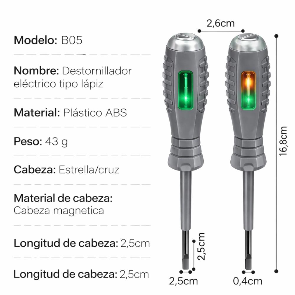 PROBADOR DE CORRIENTE TESTER PANTA MAGNETICA X2 - 2