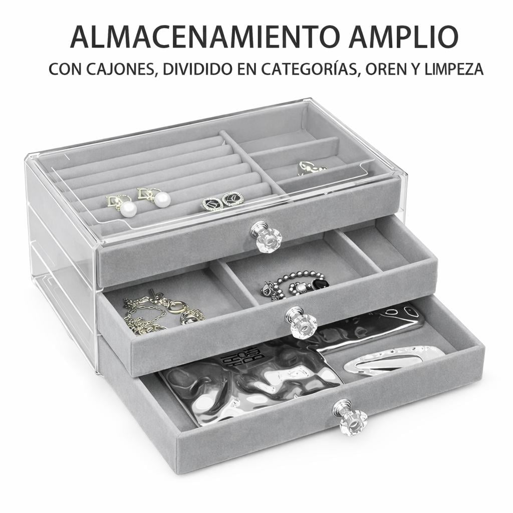 ORGANIZADOR DE JOYAS ELEGANTE 2 PISOS ACRILICO CAJA JOYERO - 7