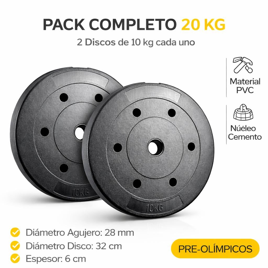 SET 2 DISCOS PVC PREOLIMPICOS 10KG X 2 - 4