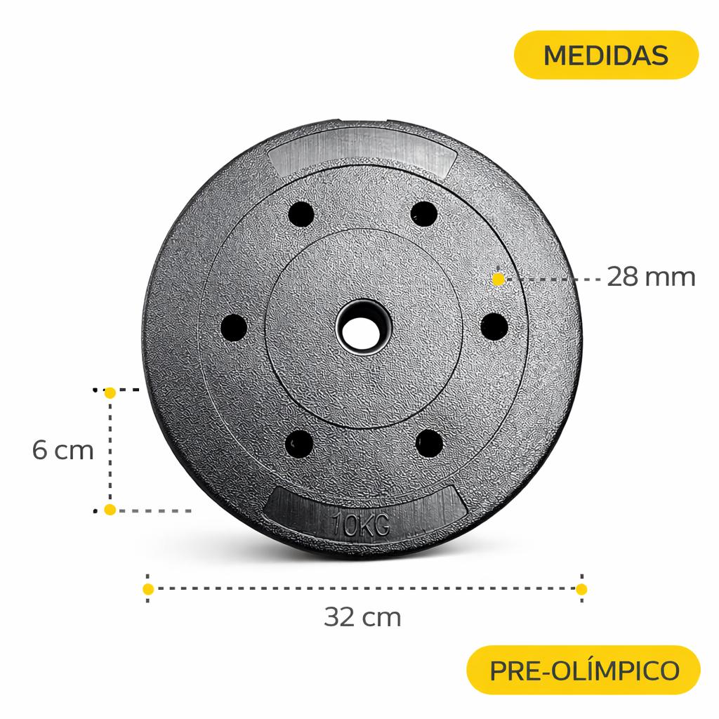 SET 2 DISCOS PVC PREOLIMPICOS 10KG X 2 - 6
