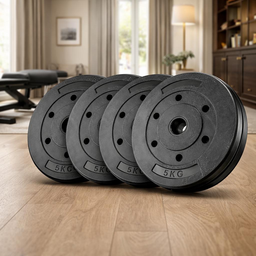 SET 4 DISCOS PREOLIMPICOS PVC 5KG 20KG TOTAL - 7