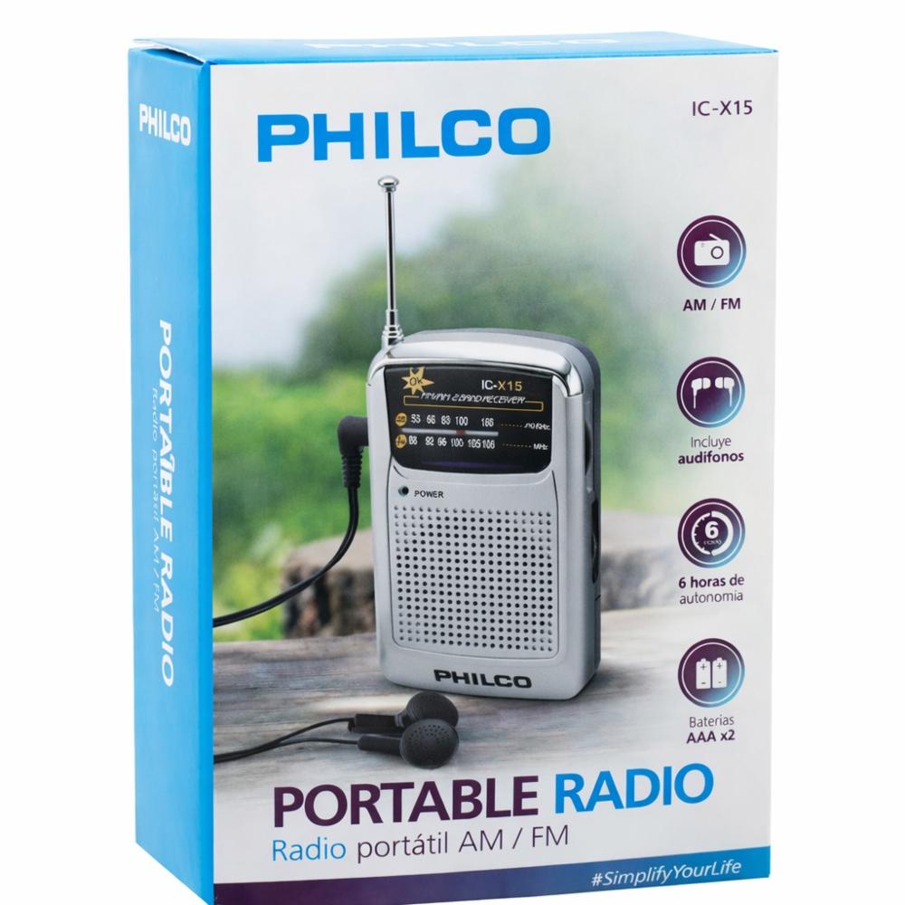 RADIO PORTATIL PHILCO IC-X15 AM/FM CON ANTENA TELESCOPICA - 2