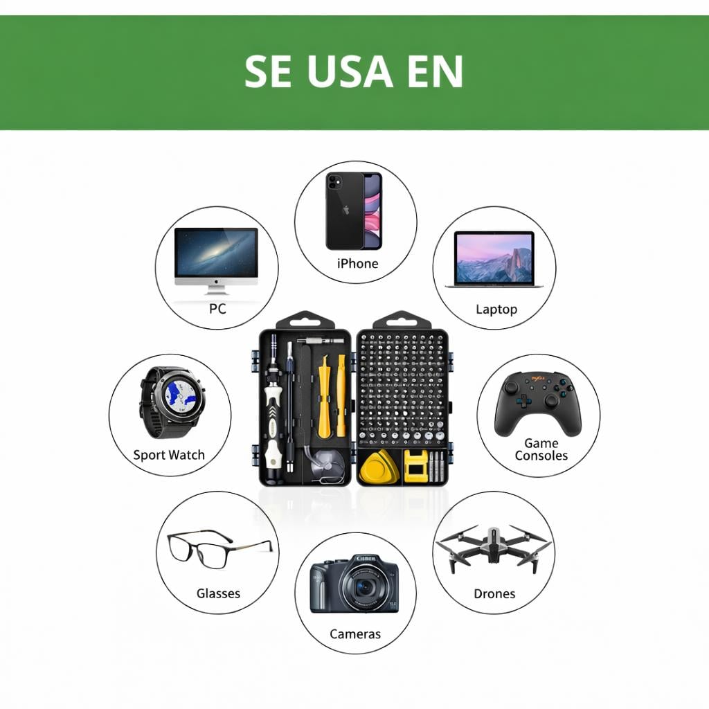 KIT DESTORNILLADORES DE PRECISION 115 EN 1 PARA CELULARES - 4