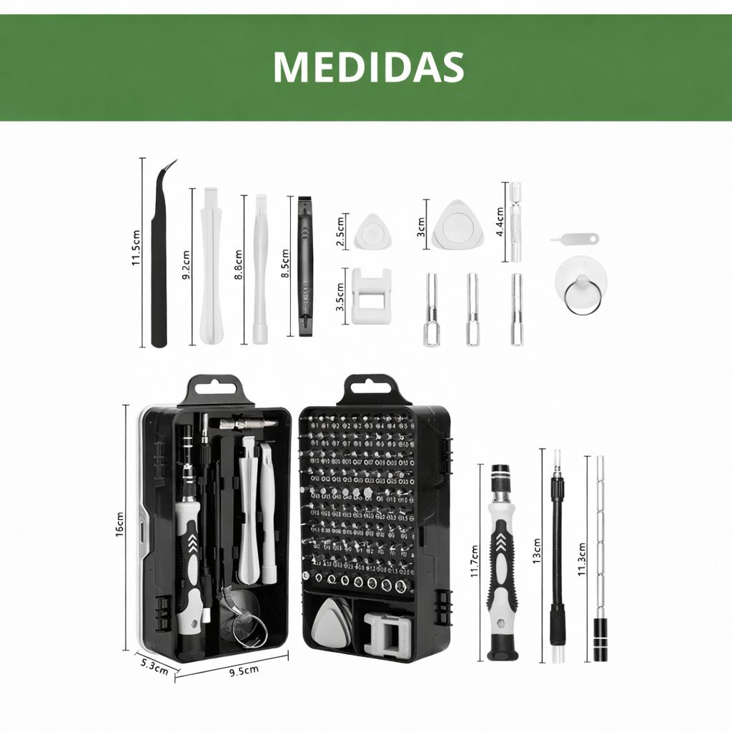 KIT DESTORNILLADORES DE PRECISION 115 EN 1 PARA CELULARES - 6