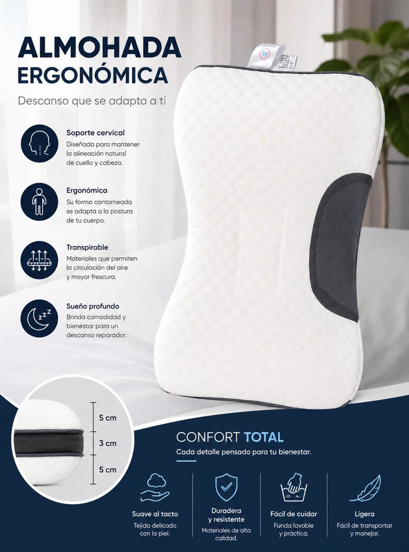 ALMOHADA CERVICAL ORTOPE DICA  ERGONOMICA - 6