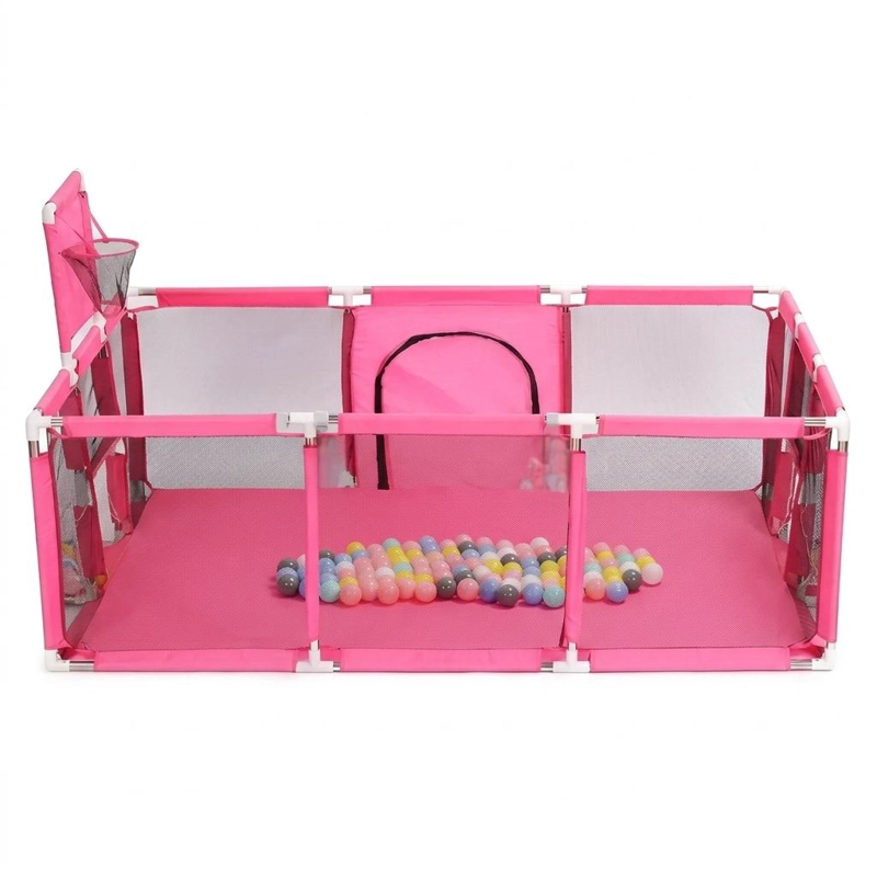 CORRAL PARQUE INFANTIL BEBE  PLEGABLE CON CANASTA MALLA 180CM - 1
