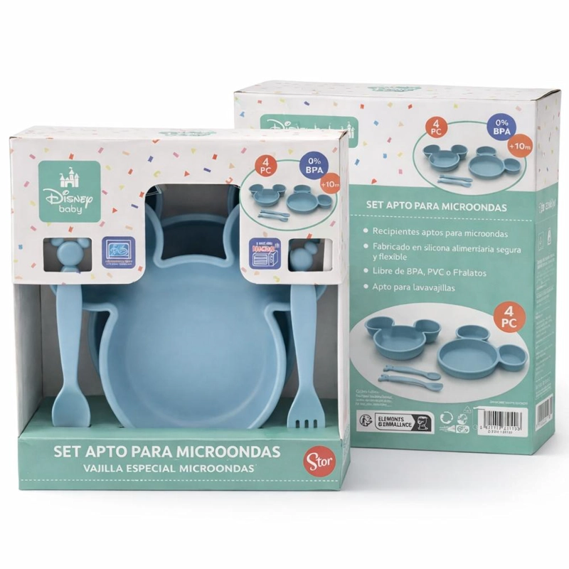 SET ALIMENTACION BEBE  4 PIEZAS VAJILLA INFANTIL - 2