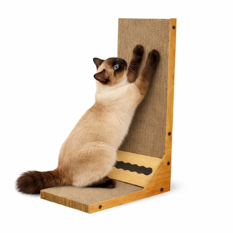 RASCADOR PARA GATOS MADERA FORMA L RESISTENTE DURADERO - 1
