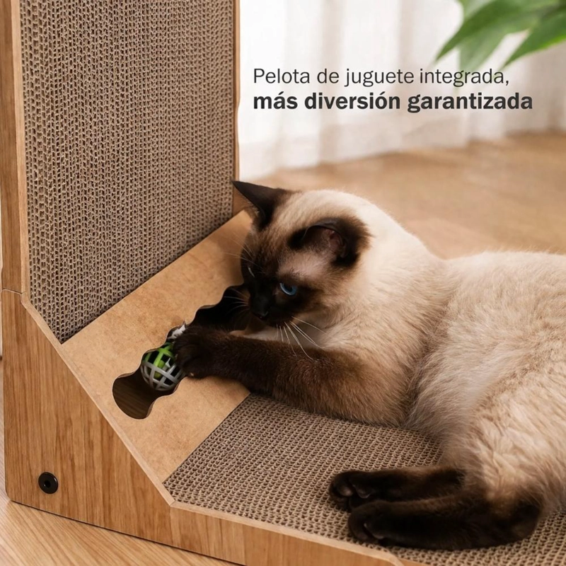 RASCADOR PARA GATOS MADERA FORMA L RESISTENTE DURADERO - 2