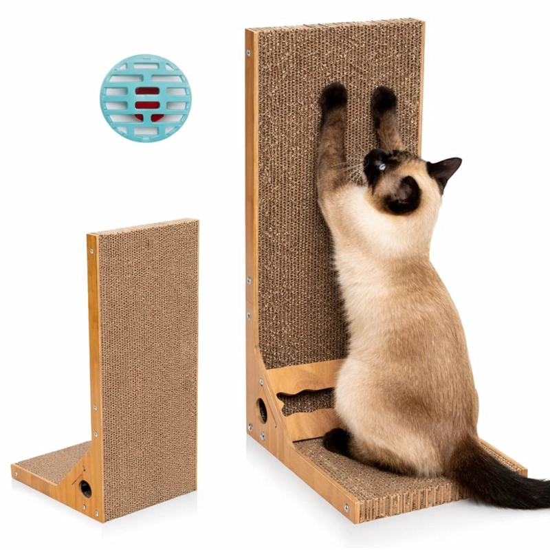 RASCADOR PARA GATOS MADERA FORMA L RESISTENTE DURADERO - 6