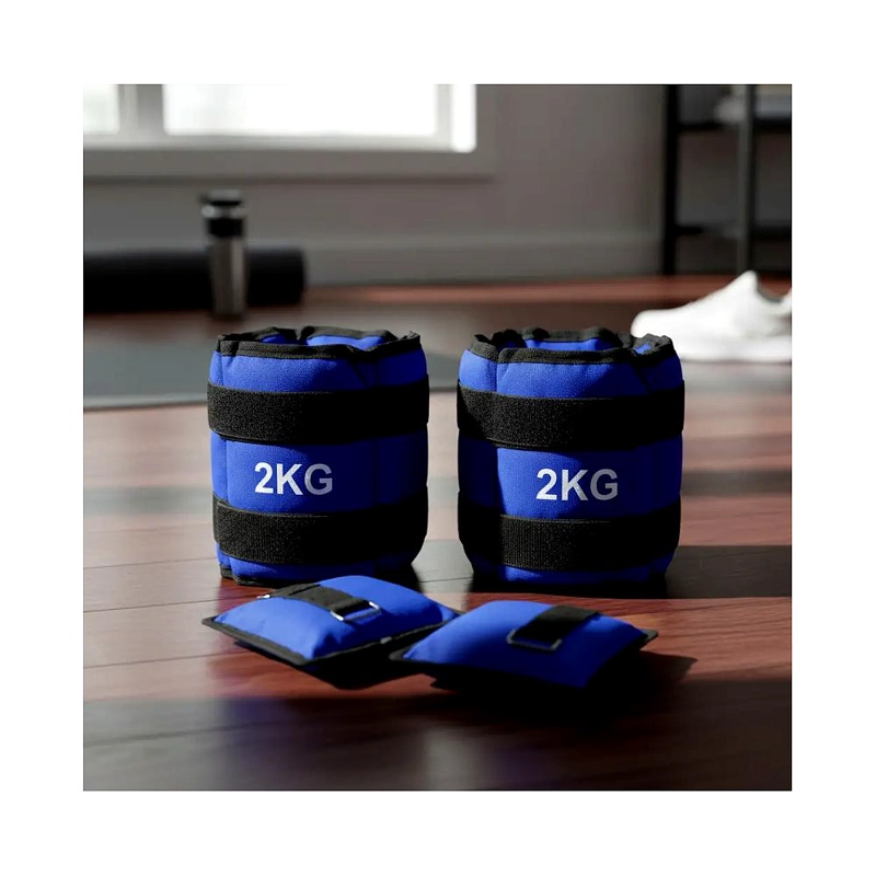 PESAS TOBILLERAS MUÑECAS AJUSTABLES 2KG FITNESS EJERCICIO - 5