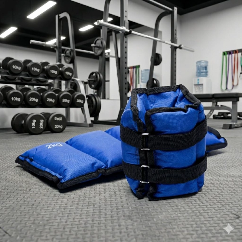 PESAS TOBILLERAS MUÑECAS AJUSTABLES 2KG FITNESS EJERCICIO - 8