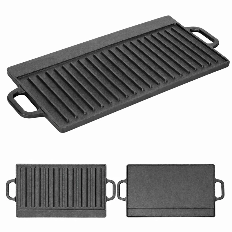 PLANCHA PARRILLA GRILL REVERSIBLE HIERRO FUNDIDO COCINA 50CM - 1