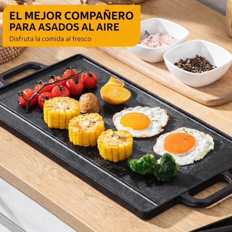PLANCHA PARRILLA GRILL REVERSIBLE HIERRO FUNDIDO COCINA 50CM - 7