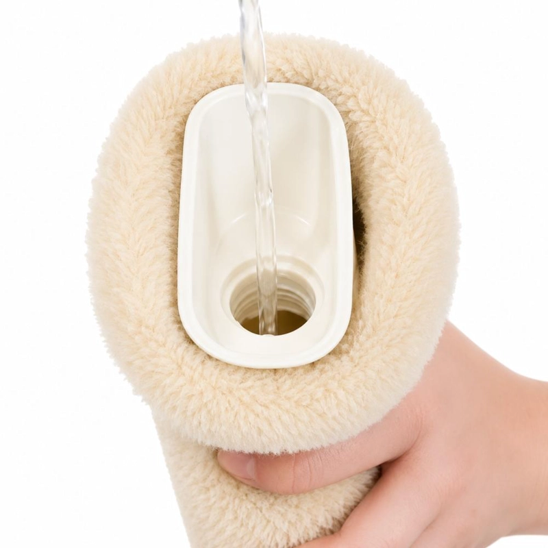 GUATERO LARGO ABRAZABLE BOLSA AGUA CALIENTE INVIERNO - CREMA - 3