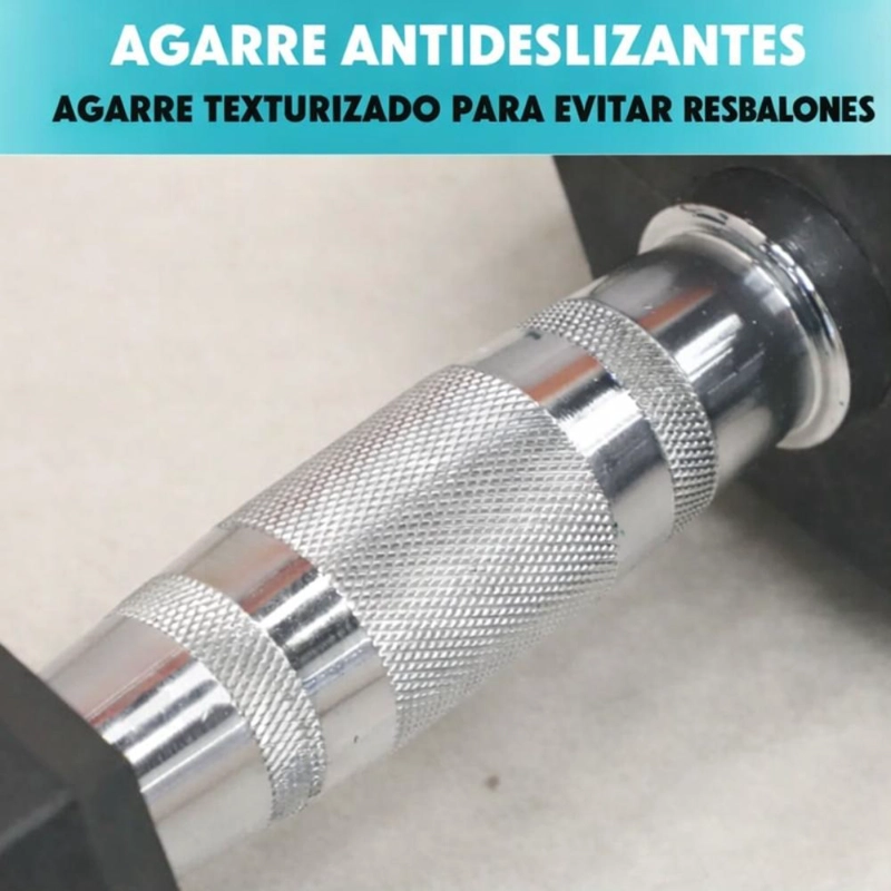 MANCUERNA HEXAGONAL 10KG ACERO CAUCHO ANTIDESLIZANTE - 6
