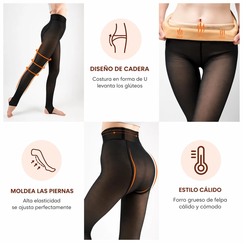 CALZA PANTY CON CHIPORRO EFECTO PIEL TALLA UNICA (DE XS A L) - 6