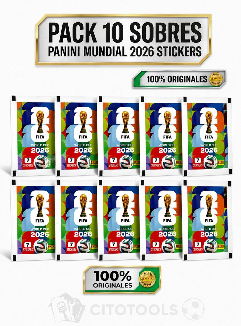 PACK 10 SOBRES PANINI MUNDIAL 2026 STICKERS ORIGINAL - 1
