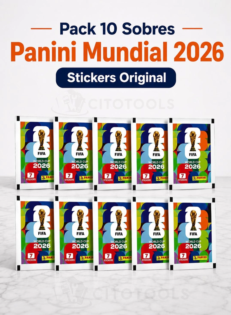 PACK 10 SOBRES PANINI MUNDIAL 2026 STICKERS ORIGINAL - 3