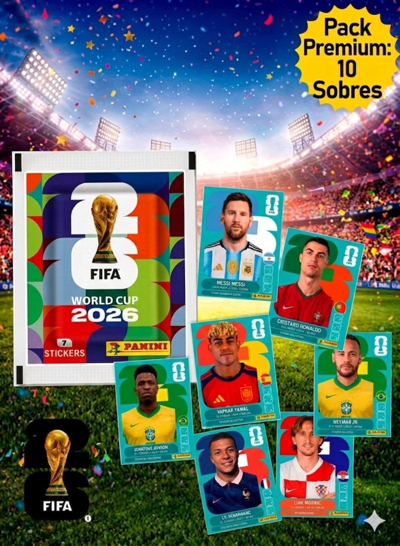 PACK 10 SOBRES PANINI MUNDIAL 2026 STICKERS ORIGINAL - 4