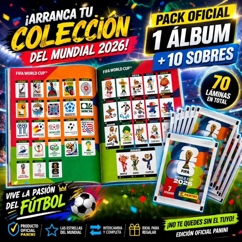 PACK ALBUM MUNDIAL FIFA 2026 + 10 SOBRES (70 LAMINAS) - 4