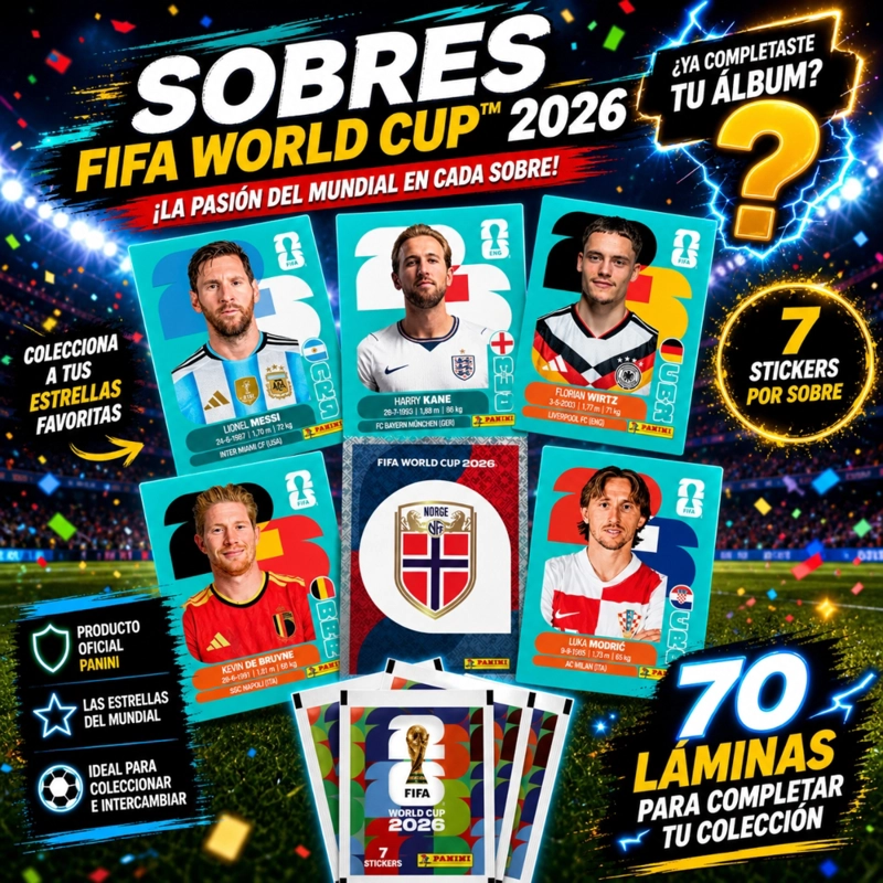 PACK ALBUM MUNDIAL FIFA 2026 + 10 SOBRES (70 LAMINAS) - 7