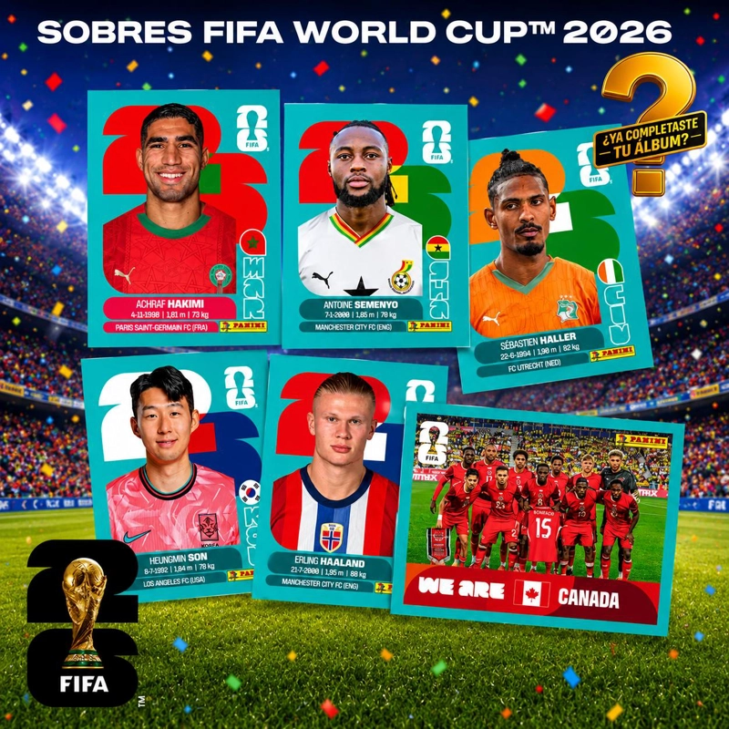 Pack 5 Sobres  MUNDIAL FIFA 2026 Panini Original 35 Láminas - 3