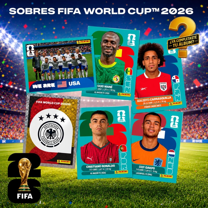 Pack 5 Sobres  MUNDIAL FIFA 2026 Panini Original 35 Láminas - 6