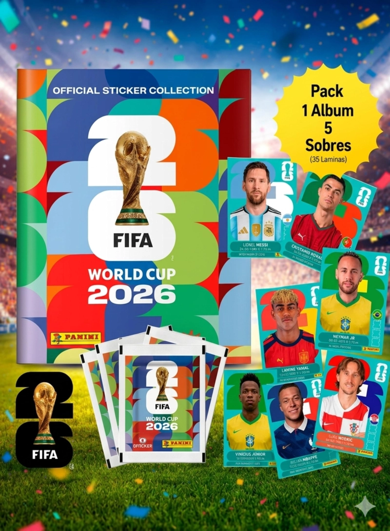 PACK ALBUM FIFA 2026 + 5 SOBRES (35 LAMINAS) - 3