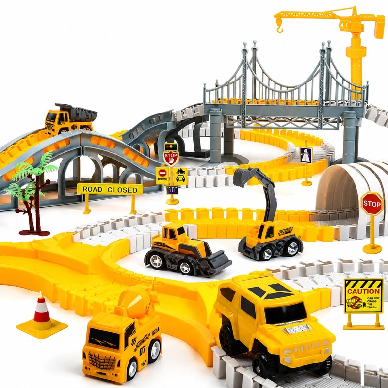 SET PISTA DE AUTOS INFANTIL BLOQUES ARMABLES - 1