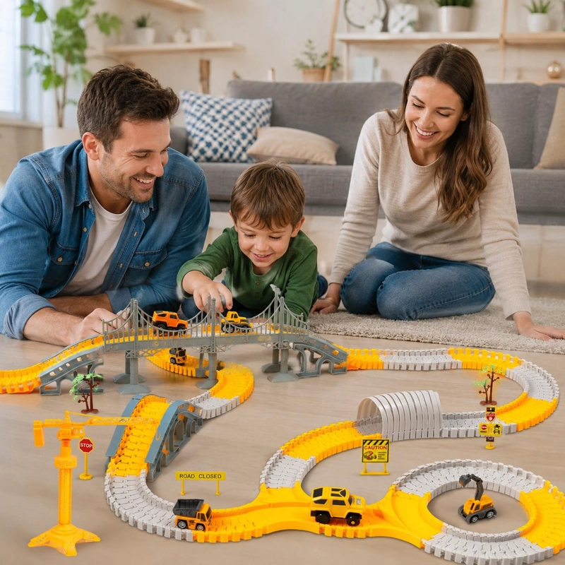 SET PISTA DE AUTOS INFANTIL BLOQUES ARMABLES - 6
