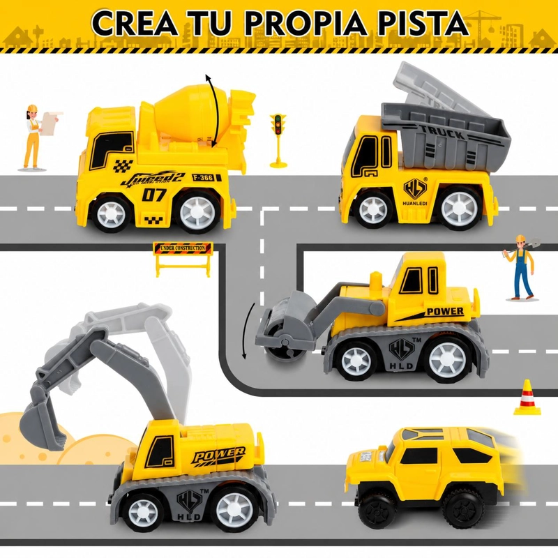 SET PISTA DE AUTOS INFANTIL BLOQUES ARMABLES - 7